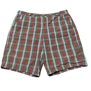 National Outfitters Women's Green Tartan Plaid Bermuda Shorts